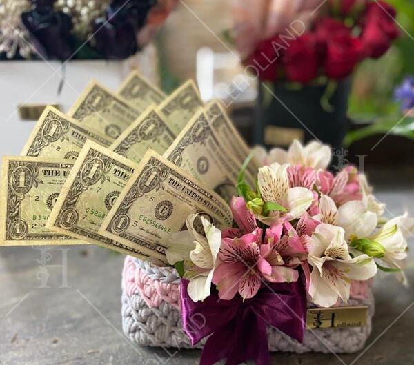 عکس دسته گل پول