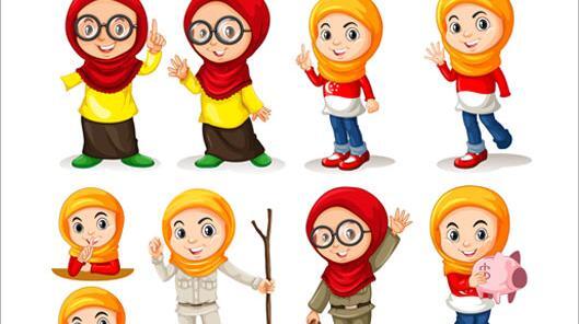 عکس با حجاب دخترانه کارتونی