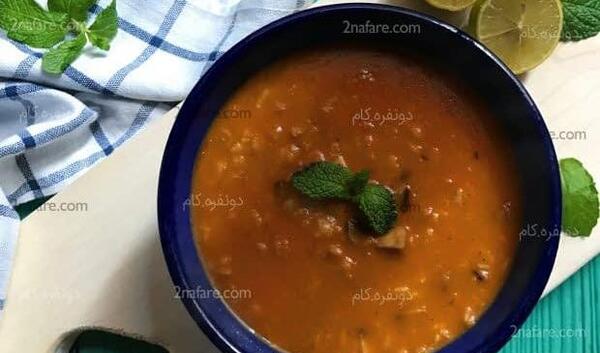 عکس سوپ جو و قارچ