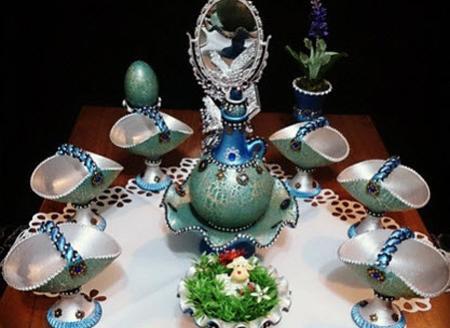 عکس سفره هفت سین جدید سفالی
