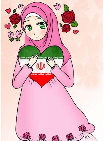 فانتزی عکس دختر با حجاب کارتونی