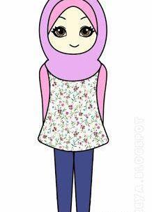 عکس نقاشی دختر با حجاب ساده