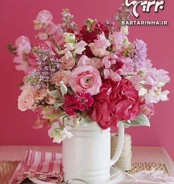 عکس دسته گل طبیعی روی میز
