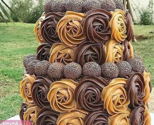 عکس کیک تولد دخترانه قهوه ای