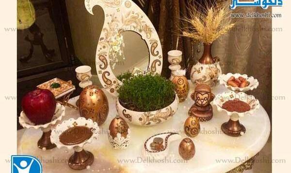 عکس سفره هفت سین با ظرف سفالی