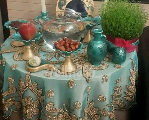 عکس سفره هفت سین با ظرف سفالی