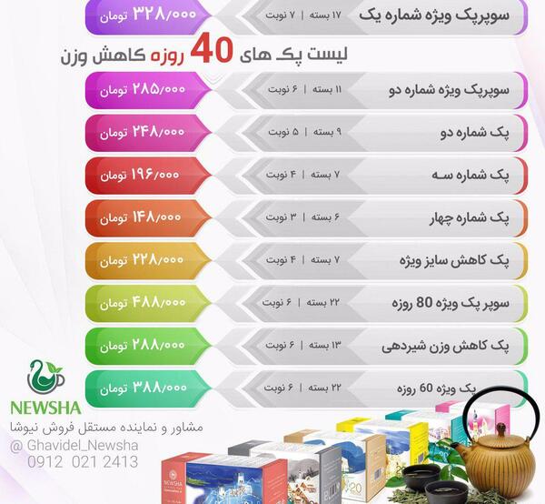 عکس چای لاغری نیوشا