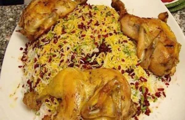 عکس از تزیین زرشک پلو با مرغ