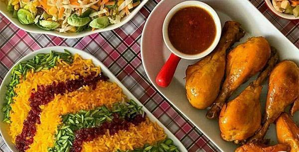 عکس از تزیین زرشک پلو با مرغ