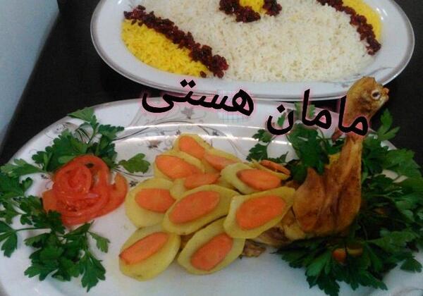عکس از تزیین زرشک پلو با مرغ