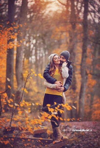 عکس ژست دونفره پاییزی