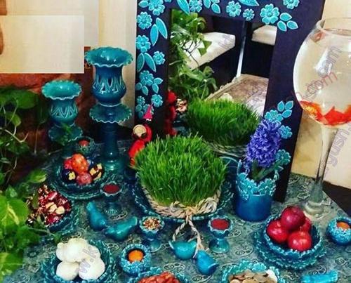 عکس سفره هفت سین عروس و داماد
