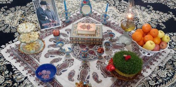 عکس سفره هفت سین با عکس حاج قاسم سلیمانی