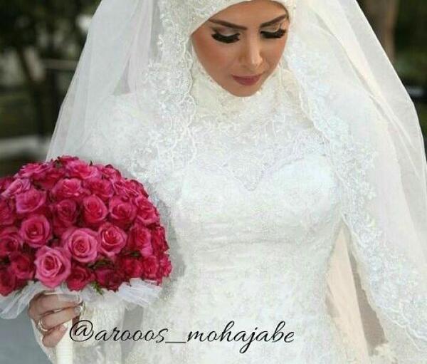 عکس لباس عروس با حجاب و زیبا