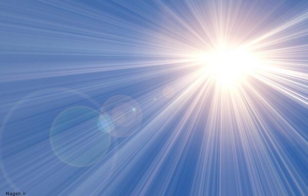 عکس آسمان آبی و خورشید